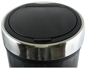 Ciemnoszary stalowy kosz na śmieci otwierany na dotyk 30 l – MSV