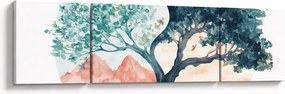 Obraz – Akwarelowe drzewo pełne życia (170x50 cm)