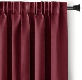 Restilo Zasłona Blackout Oxford Pleat bordowy, 140 x 245 cm