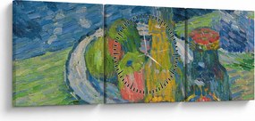 Obraz - Alexej von Jawlensky, Still Life with Bottles and Fruit, reprodukcje (z zegarem) (90x30 cm)