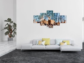 Obraz - Stado jeleni (125x70 cm)