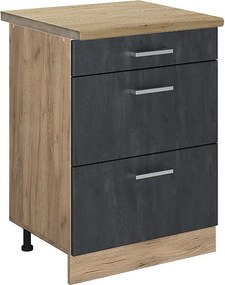 Szafka dolna do kuchni czarny beton 60x60x81.6 r-line