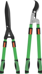 Outsunny Zestaw nożyc do żywopłotu 2-częściowy, długość ostrza 90 cm, sekator z metalowymi ostrzami, teleskopowy uchwyt