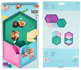 Zestaw do serwowania tapas URBAN OASIS 4 sztuki kolorowy
