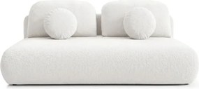 Sofa BASE Rozkładana Dwuosobowa Kremowa Boucle Japandi