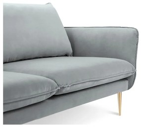 Jasnoszara aksamitna sofa Cosmopolitan Design Florence, 160 cm