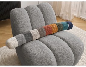 Jasnoszary fotel z materiału bouclé Janissaire – Bobochic Paris