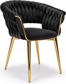 Ekskluzywne krzesło designerskie Monna z aksamitną tapicerką velvet na złotych lub czarnych nogach