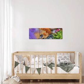 Obraz - letni piknik (z zegarem) (90x30 cm)