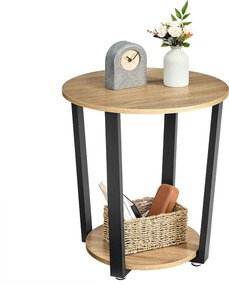 Stolik Okrągły z Półką - sonoma - LET057B11