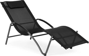Leżak ogrodowy Sorella 033 - komfortowy, czarny leżak na taras, basen