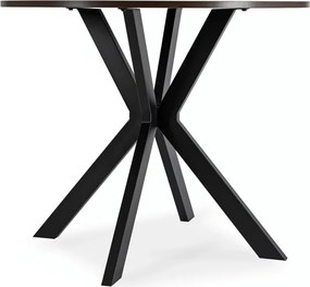 Zestaw Stół Okrągły LAUREN 80 cm Orzech/Czarny i 4 Krzesła PERU Rude
