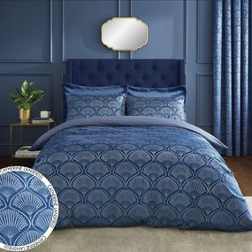 Niebieska pościel dwuosobowa 230x220 cm Art Deco Pearl – Catherine Lansfield