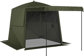 Outsunny Pawilon 2x2m Wodoodporny Stabilny Zimoodporny Pop-up Składany z 4 Ścianami, Siatkowanymi Oknami, Drzwiami UV 30+ | Aosom PL