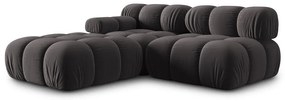 Ciemnoszara aksamitna sofa 282 cm Bellis – Micadoni Home