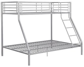 Łóżko piętrowe ELEVATIO IV - 90 i 140 × 190 cm - Srebrny - Metal