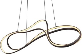 Czarna lampa wisząca LED z metalowym kloszem Nala – Trio Select