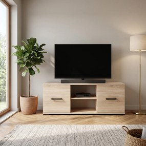 Szafka RTV stojąca ALBANO 122 cm do Salonu pod Telewizor - Dąb artisan