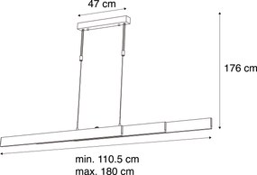 Regulowana lampa wisząca czarna z wbudowanym ściemnianym oświetleniem LED - Lamba