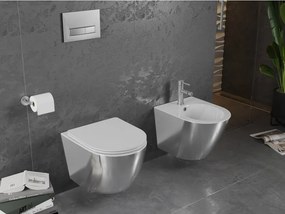 Mexen Lena miska wc Rimless z deską wolnoopadającą slim, duroplast, biała/srebrna - 30224004