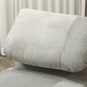 HOMCOM Fotel do spania 2-w-1 dla gości, regulowana poduszka wsparcia, optyka sztruksu, 82 cm x 89 cm x 83 cm, Szary