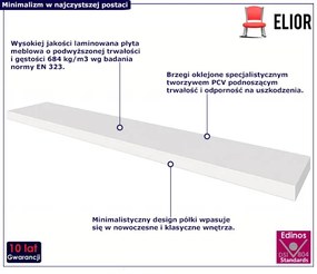 Biała Minimalistyczna Półka Wisząca Połysk