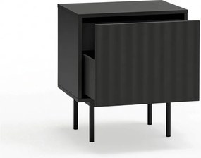 Czarna szafka nocna z matowym wykończeniem Sierra – Teulat