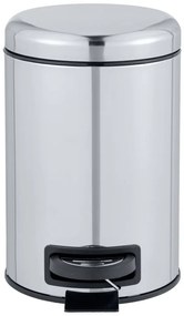 Kosz na śmieci z pedałem w srebrnym kolorze Wenko Leman Shiny, 3 l