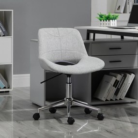 Vinsetto Krzesło Biurowe z Masażem Obrotowe 6-Punktowy Masaż Sztuczna Skóra Szare | Aosom PL