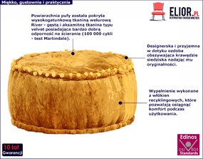 Żółta pufa tapicerowana - Zenuti
