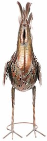 Metalowa dekoracja ogrodowa Kogut miedziany, 39 x16 x 53 cm