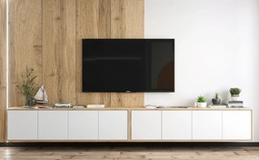 Zestaw wiszących szafek rtv dąb wotan + biały R0-C18
