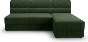 PROMOCJA Rozkładany dwustronny narożnik do L TAVERO SLIM 201x140 cm, ciemnozielony II. jakość
