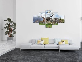 Obraz - Zwierzątka na wyspie (125x70 cm)