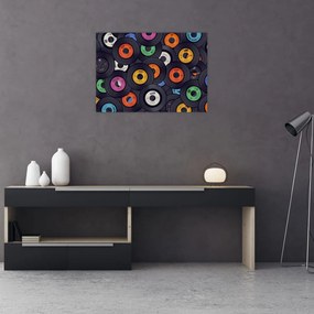 Obraz na szkle - Muzyczne płyty gramofonowe (70x50 cm)
