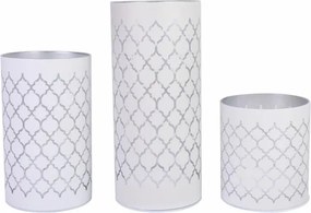 Zestaw lataren dekoracyjnych, białe szkło, microLED