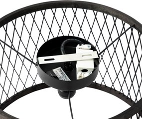 Rustykalny plafon czarny rattanowy 40 cm IP44 - Calamus