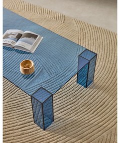Niebieski szklany stolik 60x140 cm Adularia – Kave Home
