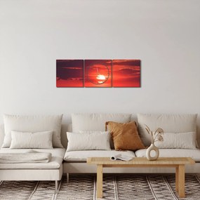 Obraz kolorowego słońca (z zegarem) (90x30 cm)