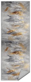 Chodnik w szaro-złotym kolorze odpowiedni do prania 80x200 cm Golden Feathers – Mila Home