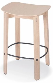 Hoker z litego drewna dębowego w naturalnym kolorze (wysokość siedziska 65 cm) Nora – Gazzda