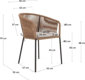 Beżowe metalowe/tapicerowane krzesło ogrodowe Yanet – Kave Home