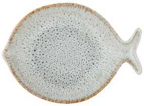Niebiesko-beżowy kamionkowy talerz do serwowania Fleur – Bloomingville