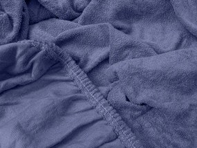 PrzytulneMieszkanie.pl Prześcieradło frotte granatowe 200 x 220 cm
