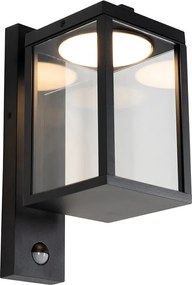 Ogrodowa lampa ścienna czarna z wbudowanym czujnikiem ruchu LED - Ferdinand