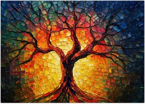 Obraz na szkle - Drzewo życia w mozaice (70x50 cm)