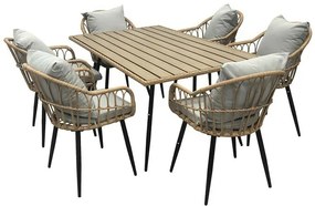Autronic Zestaw krzeseł ogrodowych, 2 szt., metal, polyrattan, naturalny, AZ-F1406 NAT