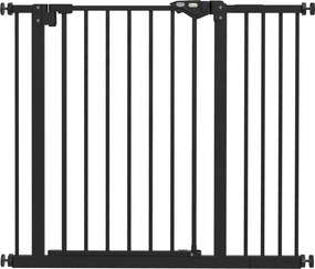PawHut Bramka zabezpieczająca dla psów, Bramka ograniczająca, Ochronna dla zwierząt domowych, Metal, Plastik, 74-80/87-94 cm, Czarna