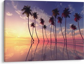 Obraz palm wznoszących się nad powierzchnią (70x50 cm)