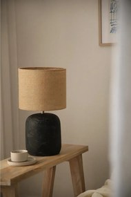 Czarna lampa stołowa z kloszem z juty (wys. 45 cm) Montagna – Markslöjd